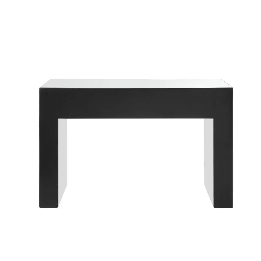 Nysa - Vanity Stool - Ivory Synthetic Leather , Mirrored & Faux Crystals by Unique Piece Furniture