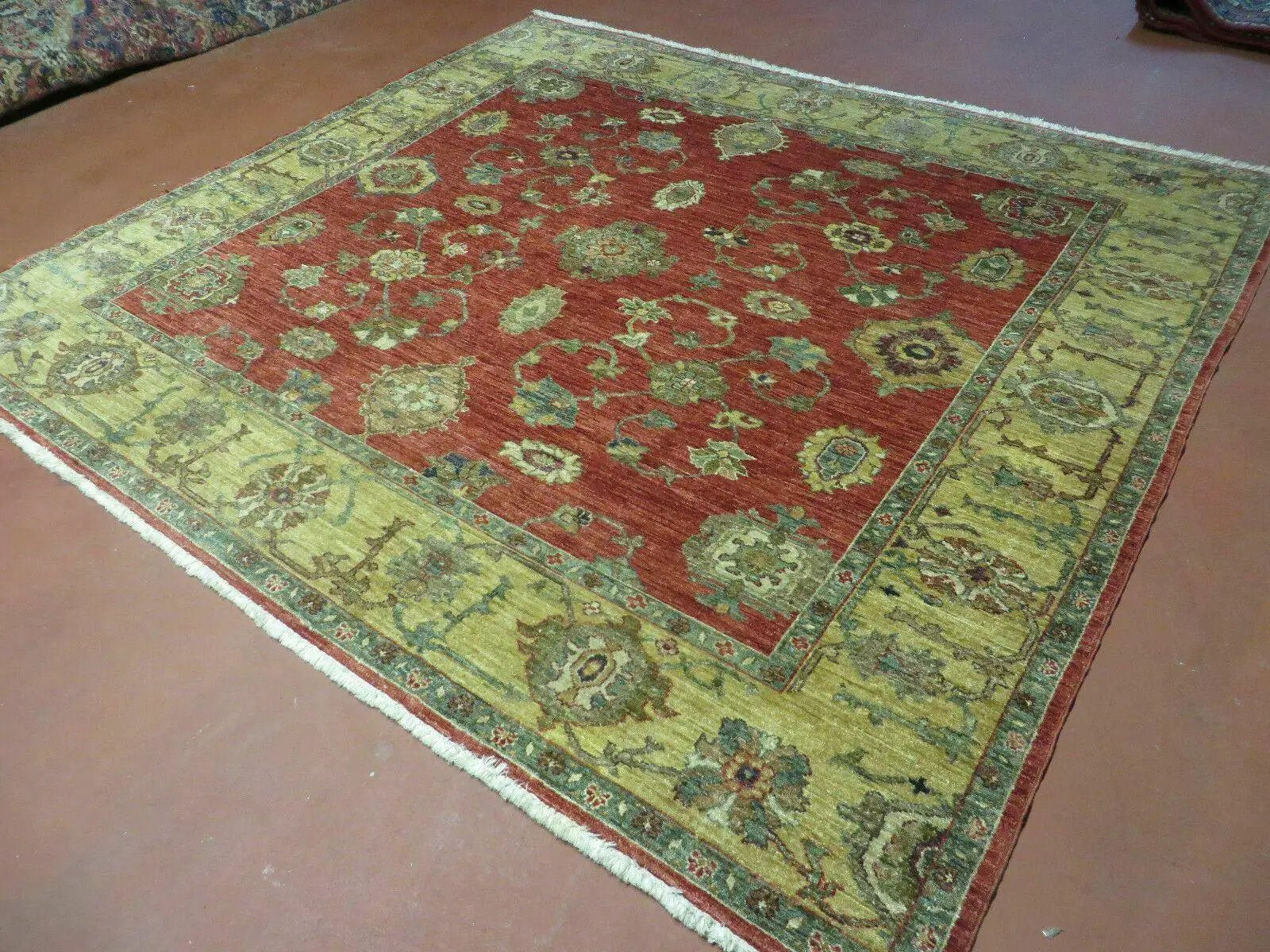 6.5' X 7' Vintage Handmade Egypt Agra Wool Rug Carpet Square Beauty by Jewel Rugs