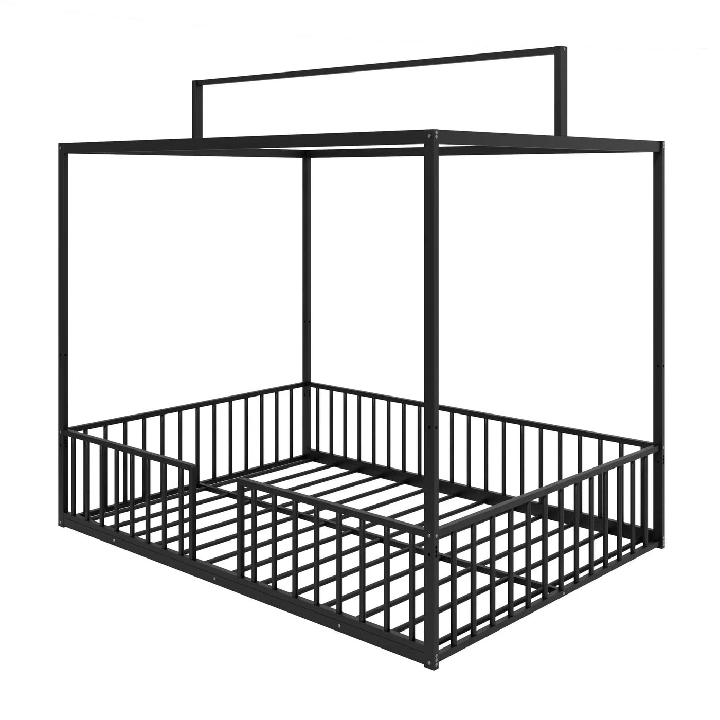 3 In 1 Convertible Montessori Floor Bed With Fenced Support by HouseOfZazla