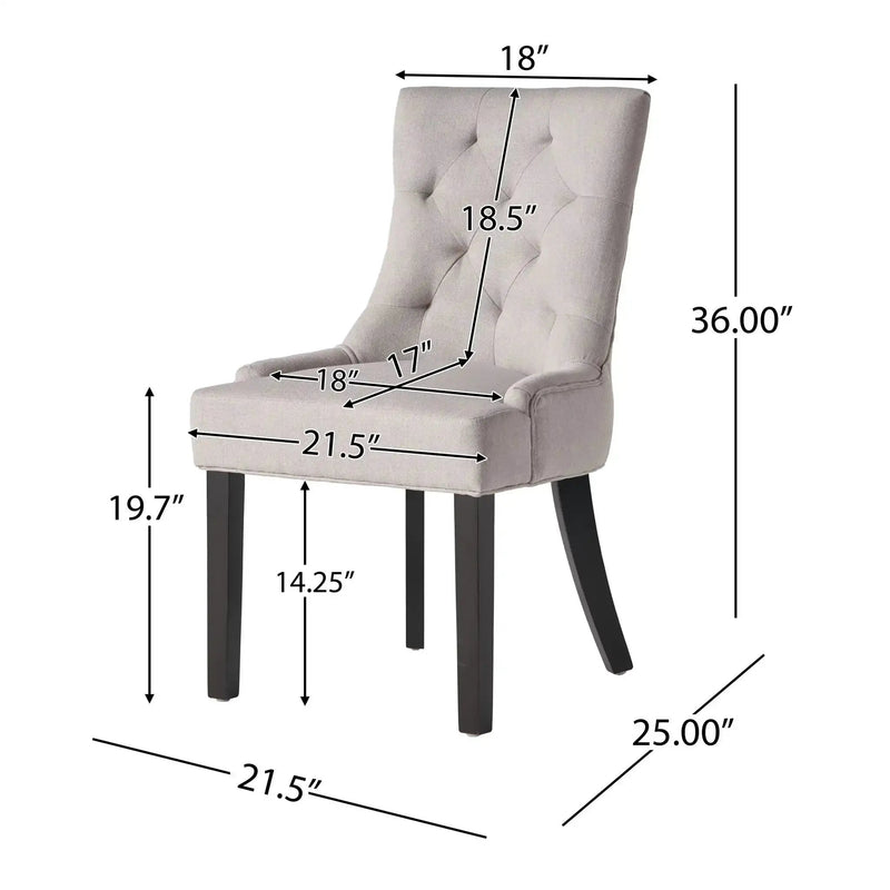 Contemporary Cheney Dining Chair Set with Tufted Design by HouseOfZazla