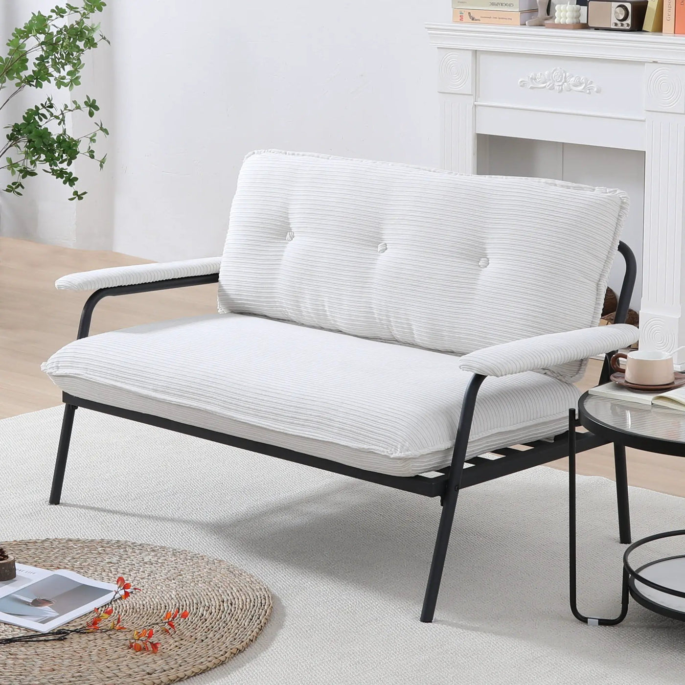 Modern Metal Frame Sofa With Sponge Filling For Compact Spaces And Versatile Use by Unique Piece Furniture