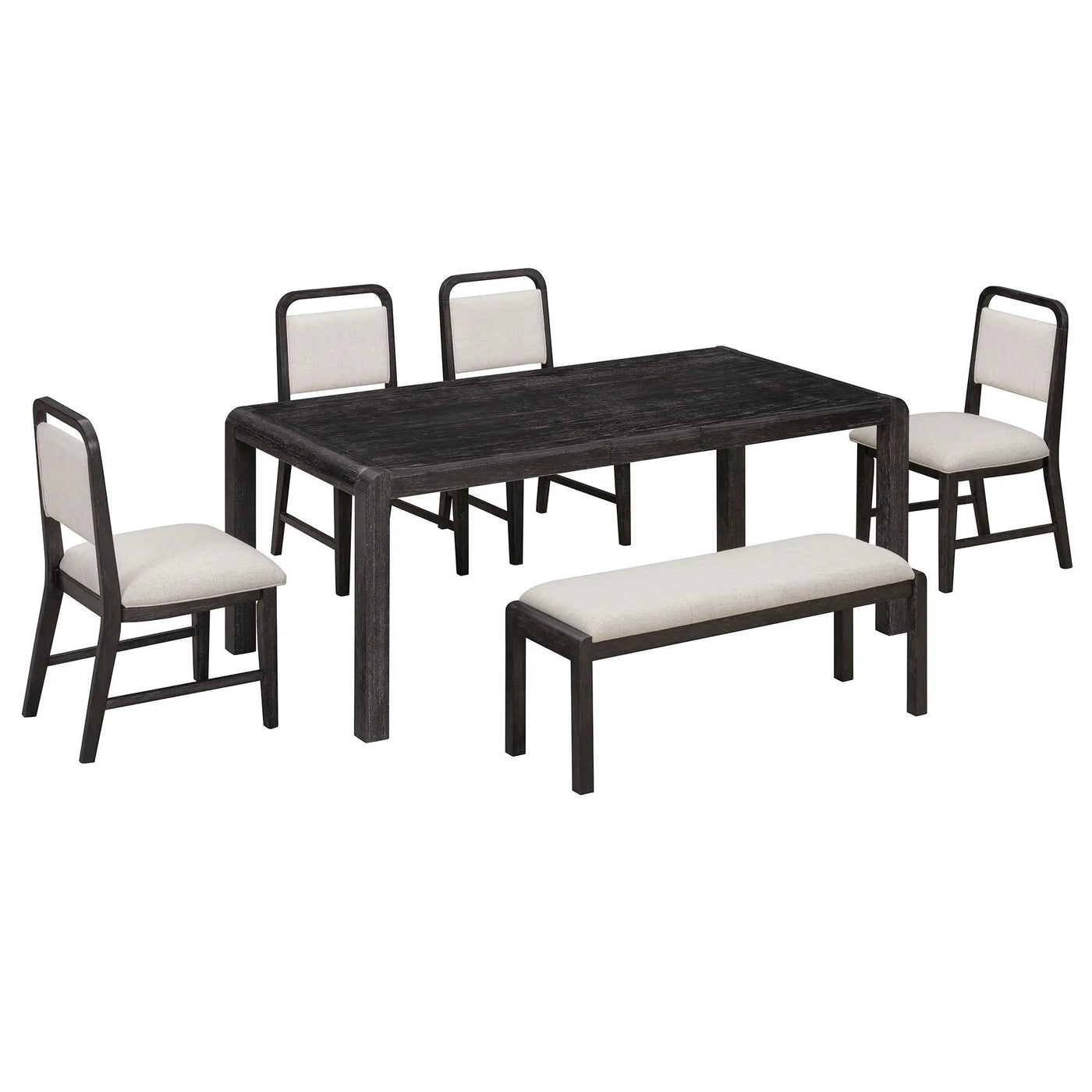 Extendable Dining Table Set With 4 Upholstered Chairs And 1 Bench by HouseOfZazla