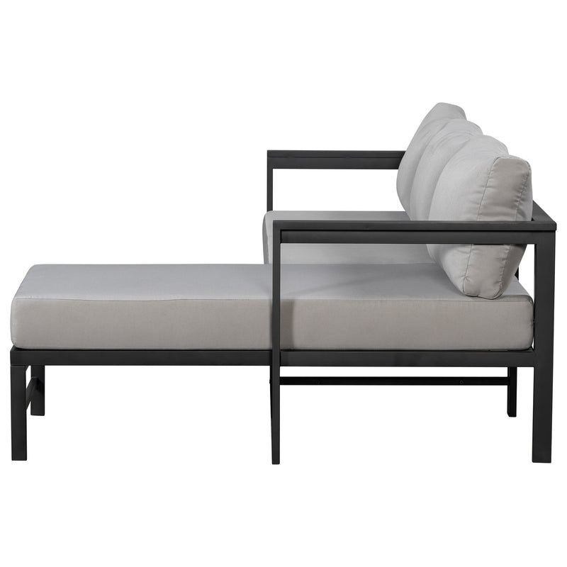U_style Outdoor L-Shaped Sofa with Iron Frame and Ultra-Thick Cushions by HouseOfZazla