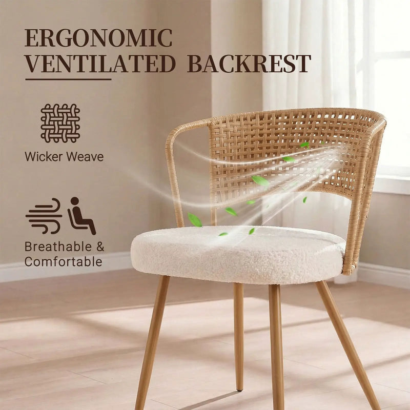 Wicker Dining Chairs - 2-Piece Set - Farmhouse Style, photo 3 of 9