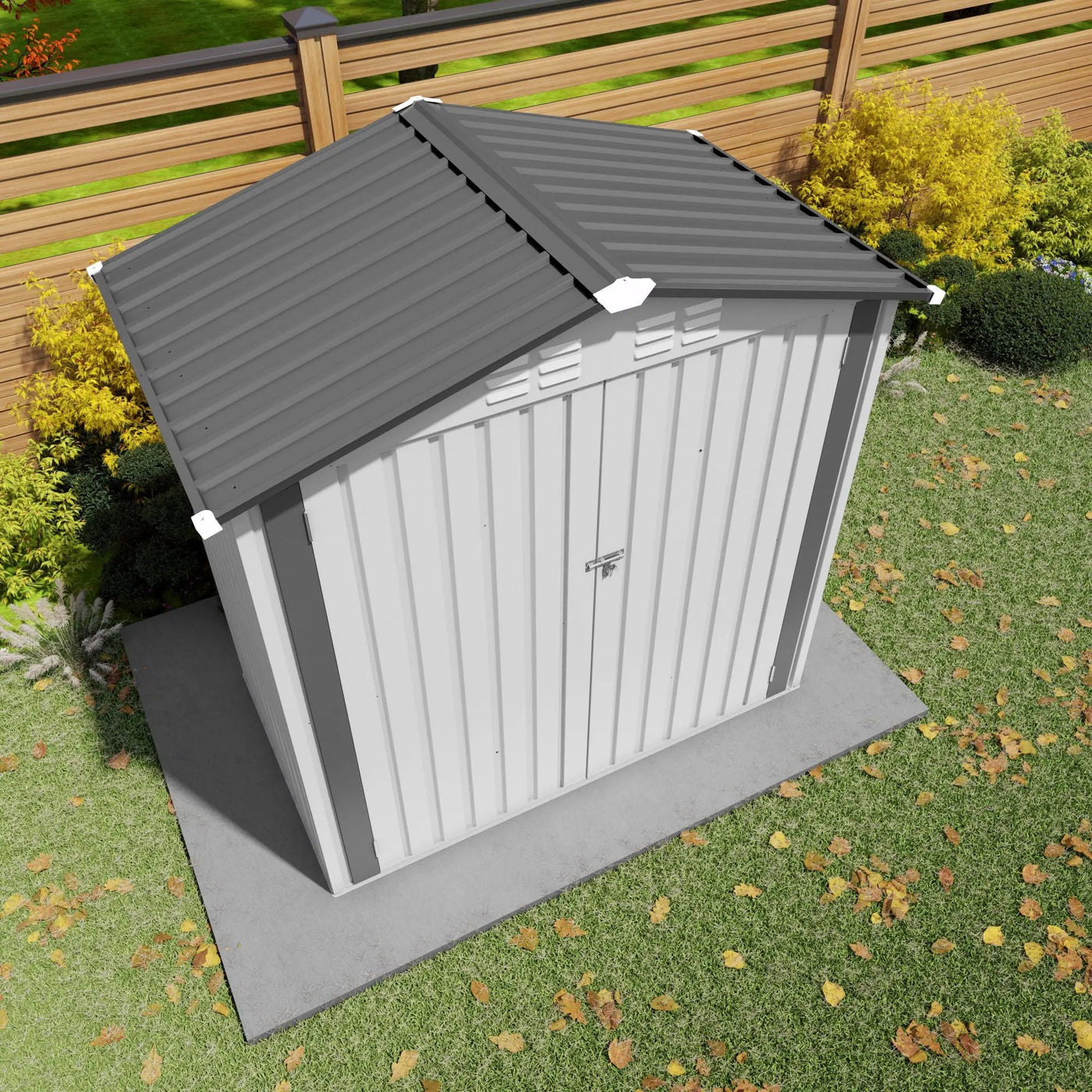 Garden Tool Shed Metal Storage Shed With Peaked Roof Waterproof Lockable Door by HouseOfZazla
