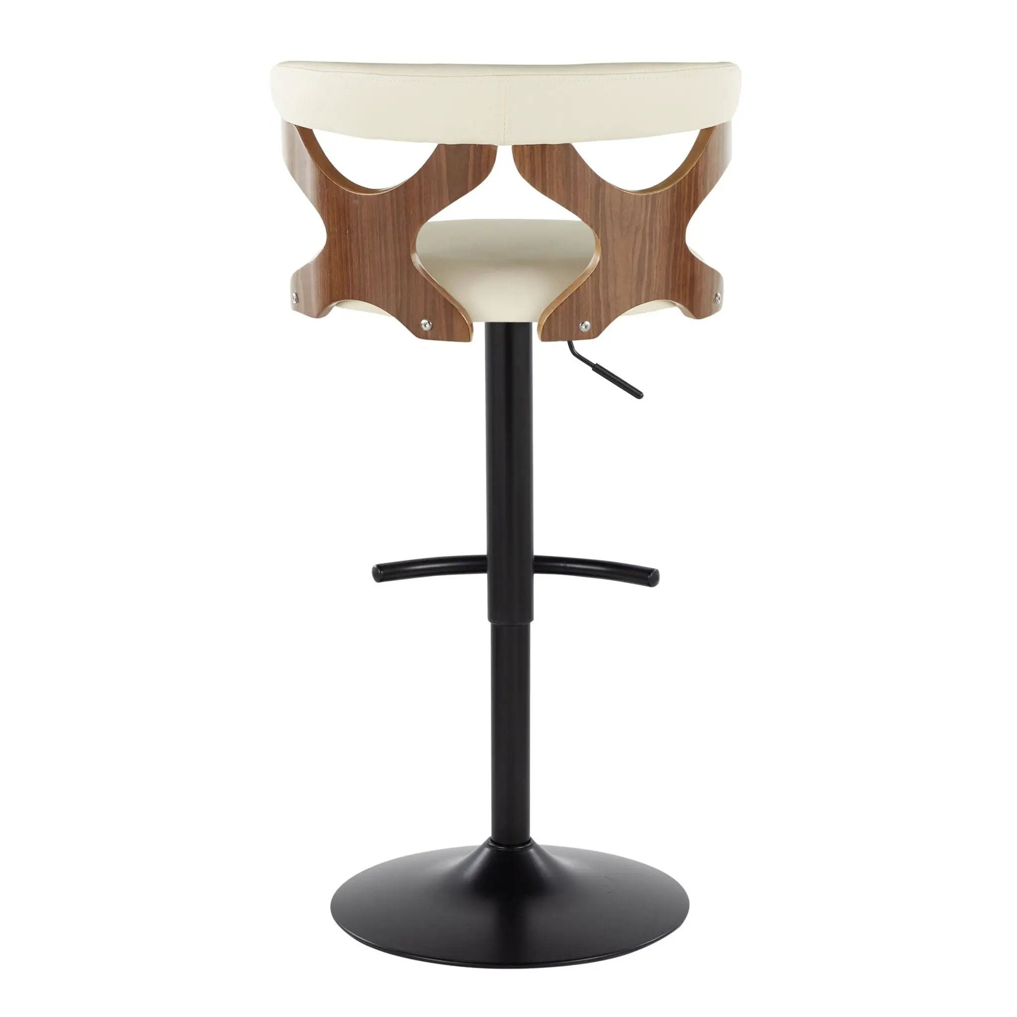 Gardenia - Contemporary Adjustable Barstool, Swivel With Rounded T Footrest (Set of 2) by HouseOfZazla