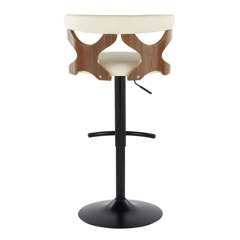 Gardenia - Contemporary Adjustable Barstool, Swivel With Rounded T Footrest (Set of 2) by HouseOfZazla