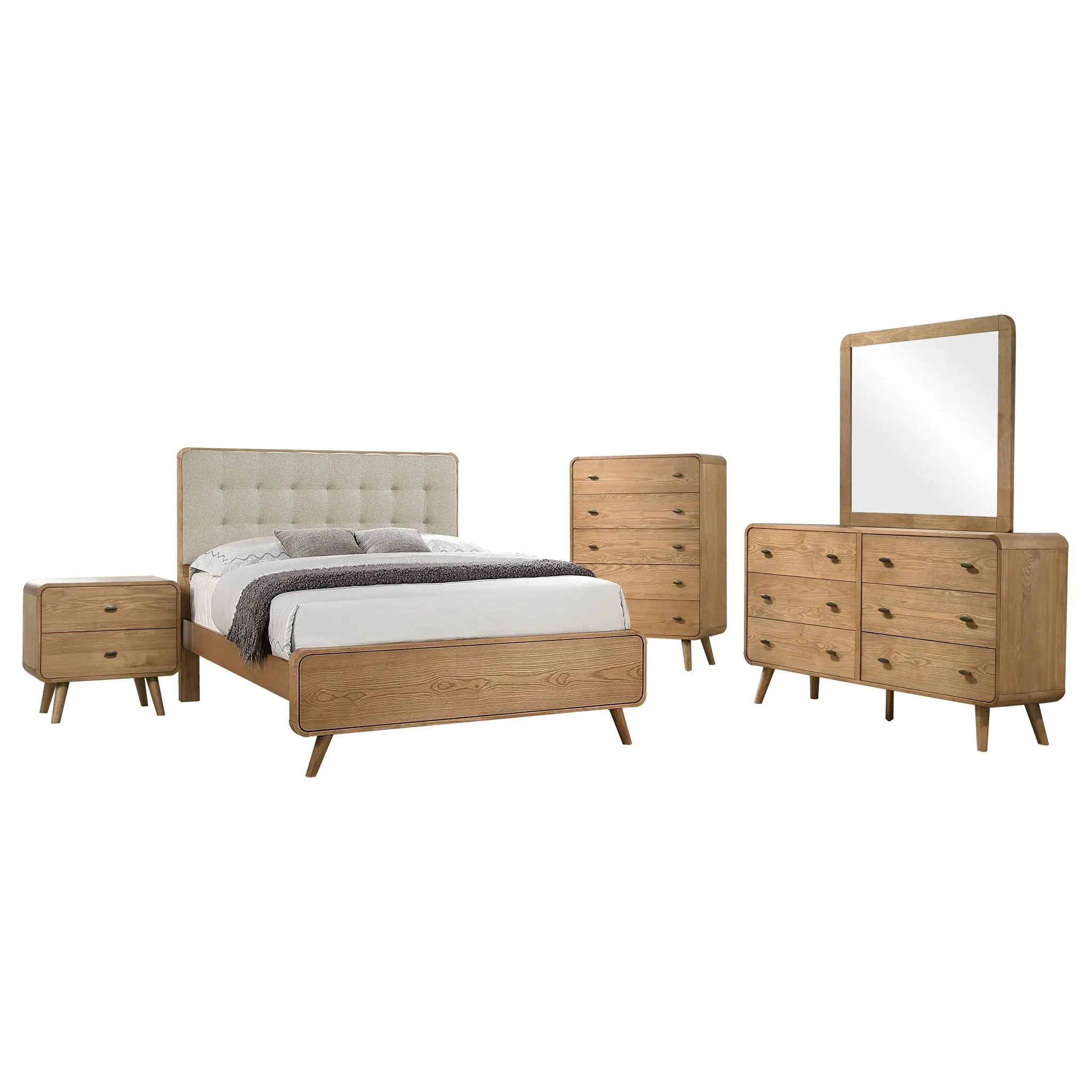 Robyn 5-piece California King Bedroom Set Light Ash by Unique Piece Furniture