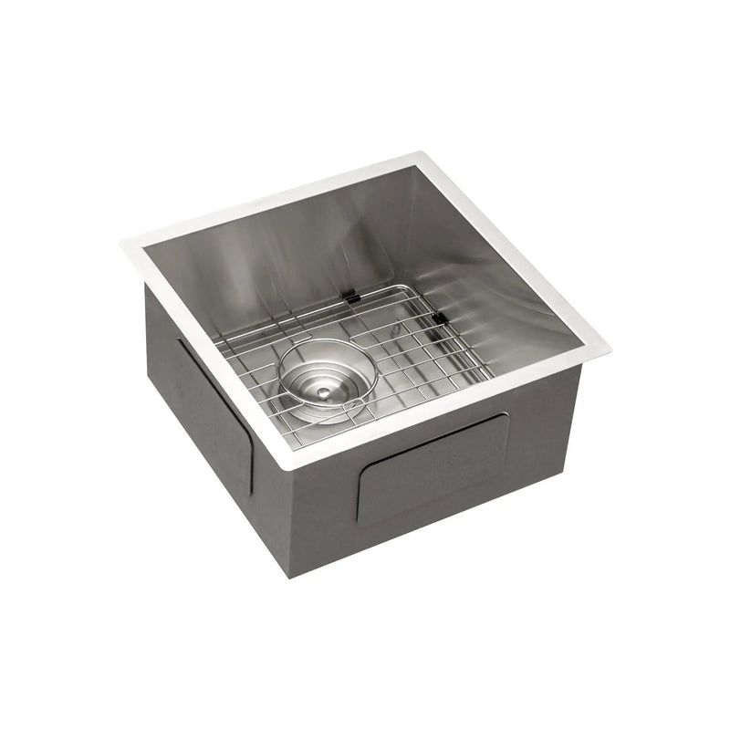 13" Undermount Stainless Steel Kitchen Sink 16 Gauge 9" Deep Single Bowl Basin - Brushed Nickel by HouseOfZazla