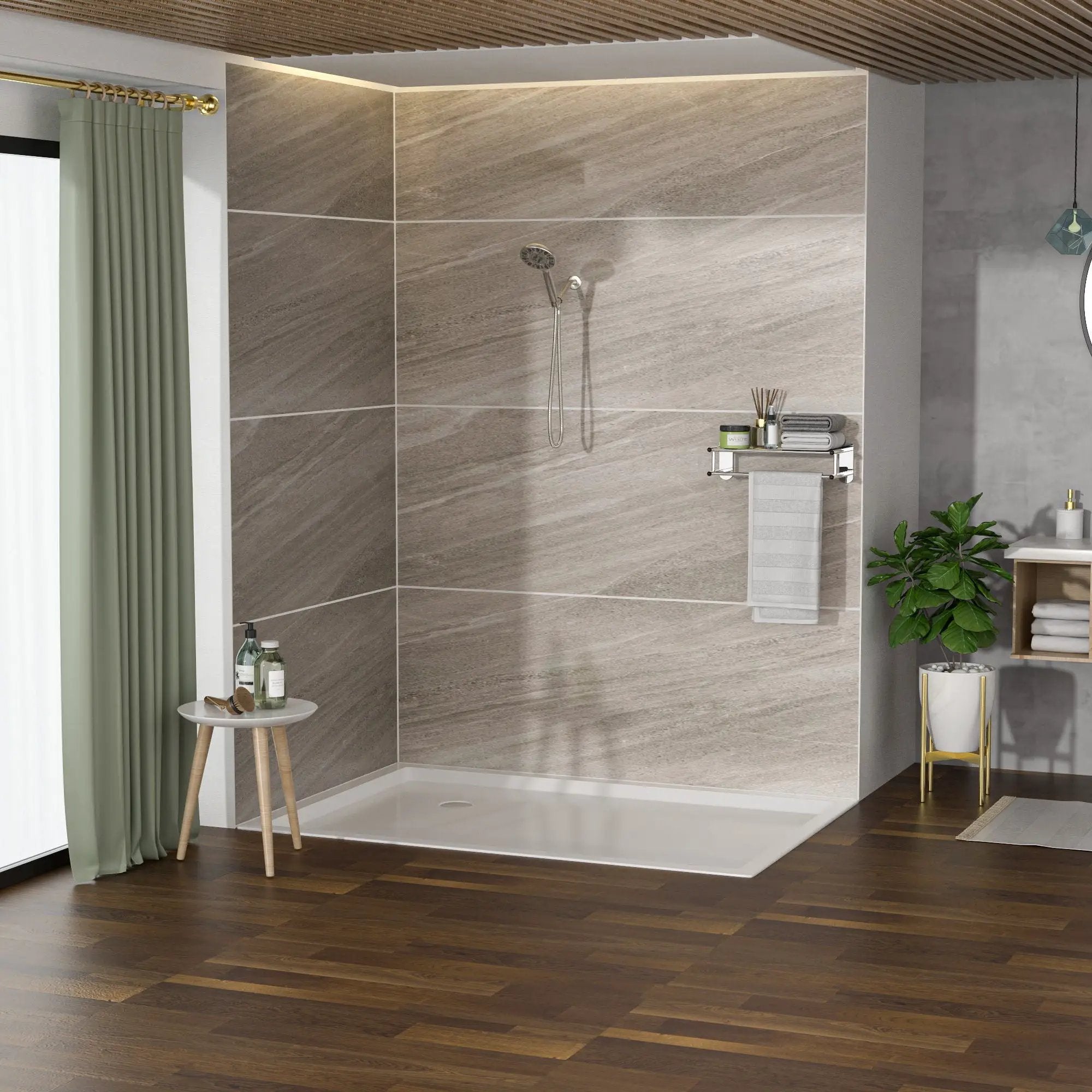Multi Function Adjustable Hand Shower 7 Function Hand Shower, Wall Mounted - Brushed Nickel by HouseOfZazla