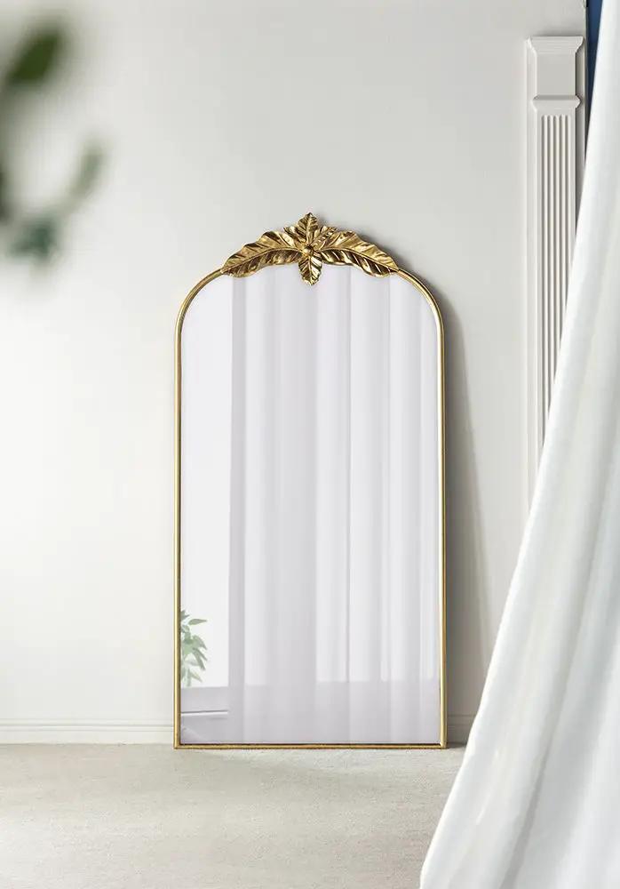 Arched Wall Mirror With Metal Frame, Wall Mirror For Living Room by HouseOfZazla