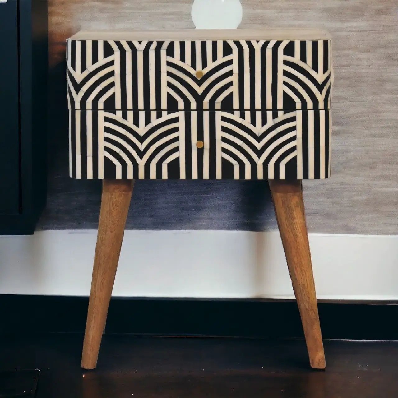 Edessa Bone Inlay Bedside by Unique Piece Furniture