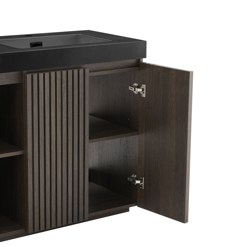 Galan 60" Smoked Oak Bathroom Vanity by HouseOfZazla