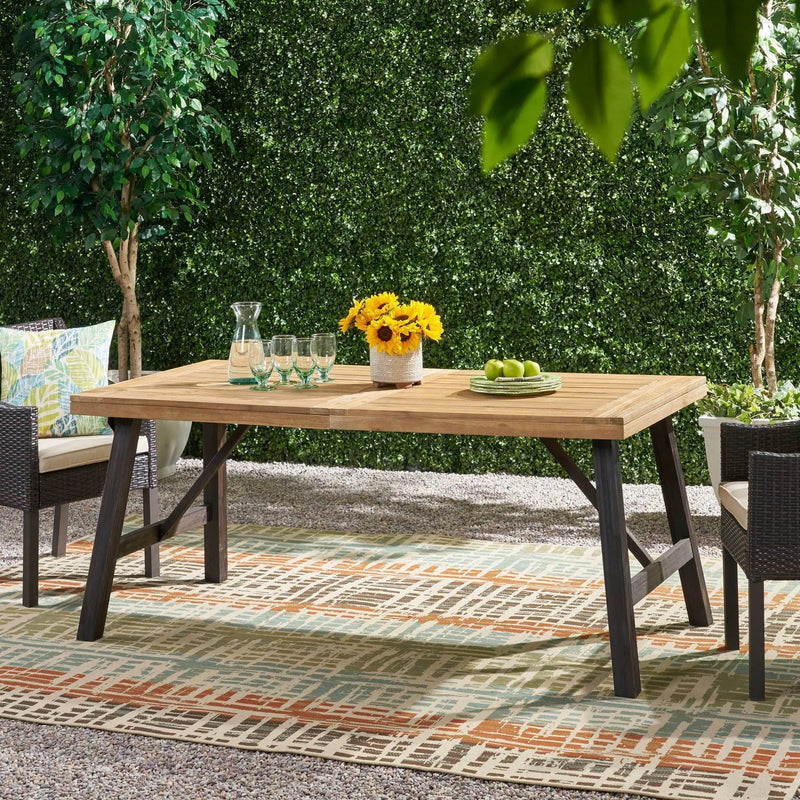 Outdoor Weather Resistant Dining Table With Slat Panel Design by HouseOfZazla