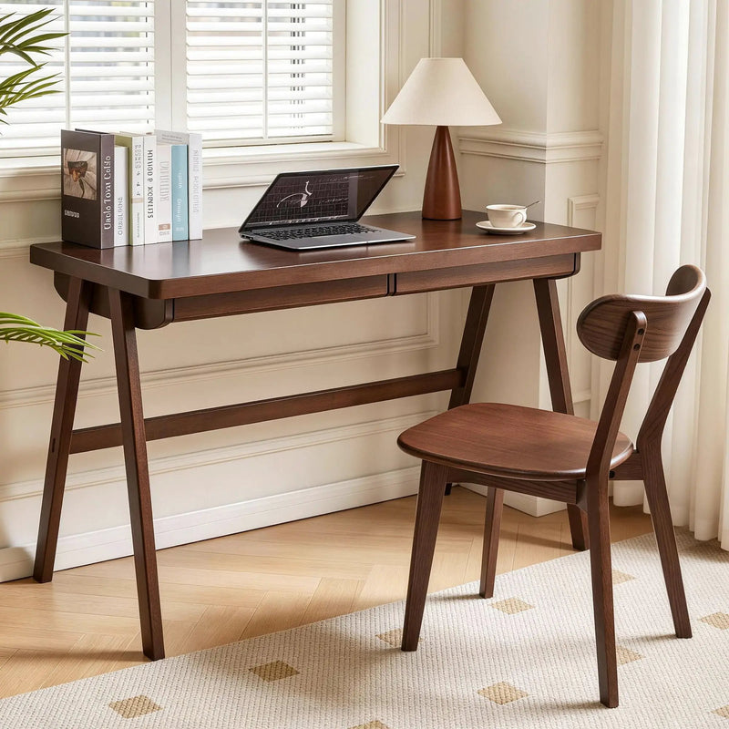 100% Solid Rubber Wood Computer Desk, Retro by HouseOfZazla