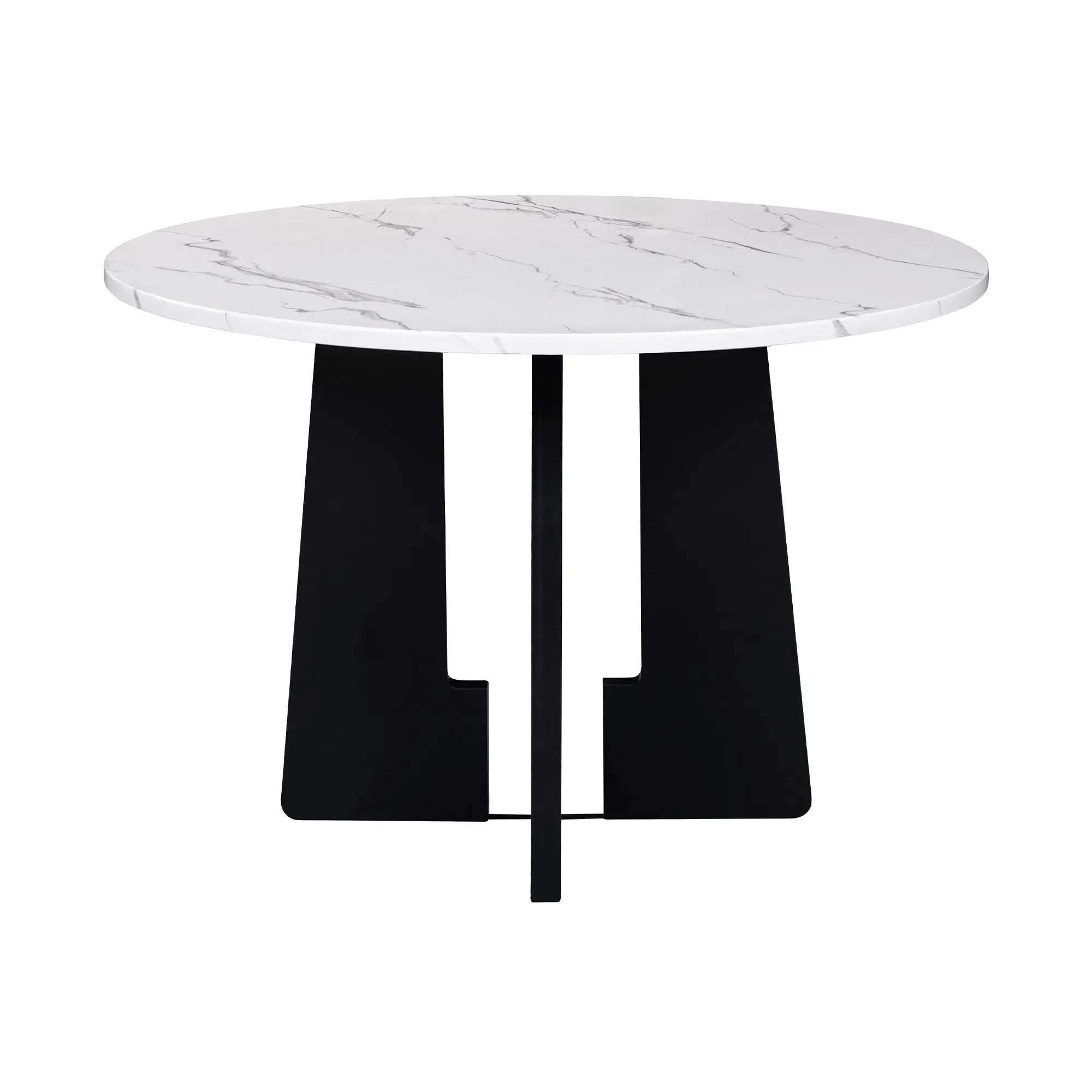 5 Piece Round Dining Table Set, Dining Table And 4 Upholstered Chairs For Dining Room, Kitchen Room, Living Room - White / Gray by HouseOfZazla