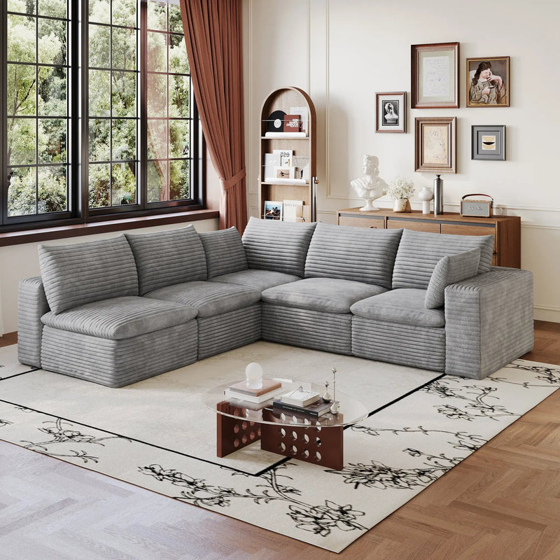 Cloud Sofa - 99*103" Corduroy Fabric by HouseOfZazla