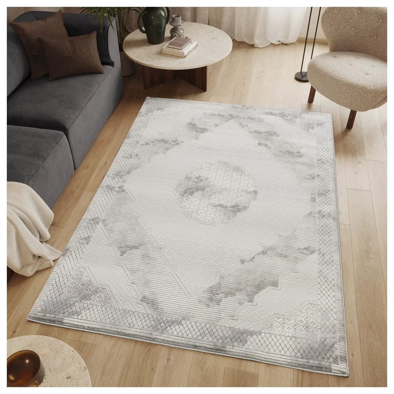 Geometrix - Medallion Rug With Geometric 3D Effect by Unique Piece Furniture