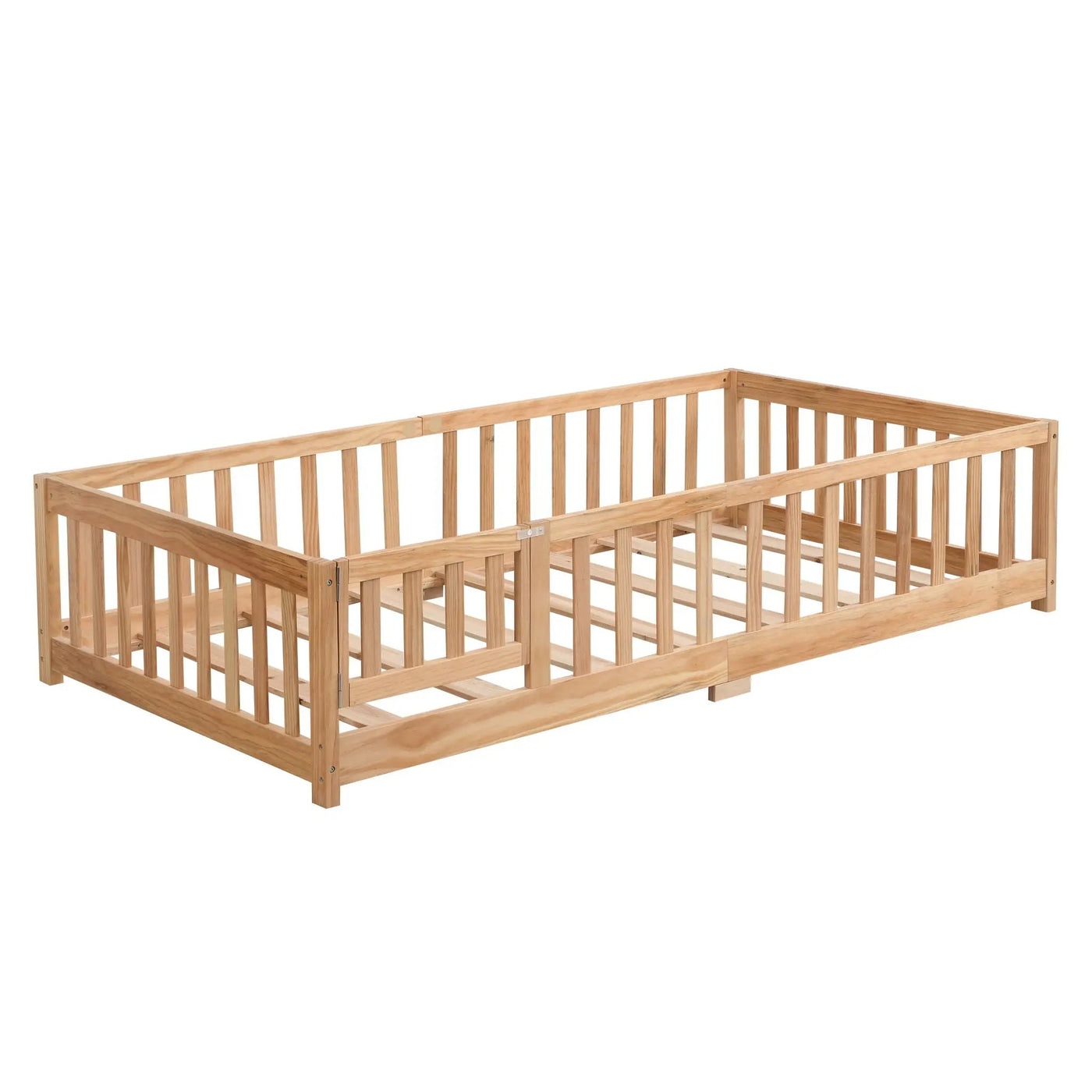 Solid Floor Bed With Door And Fence For Children by HouseOfZazla