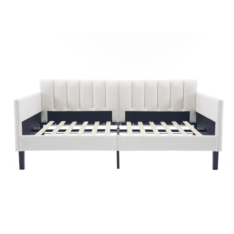 Elena - Boucle Upholstered Daybed, Ribbed Tufted Backrest by Unique Piece Furniture