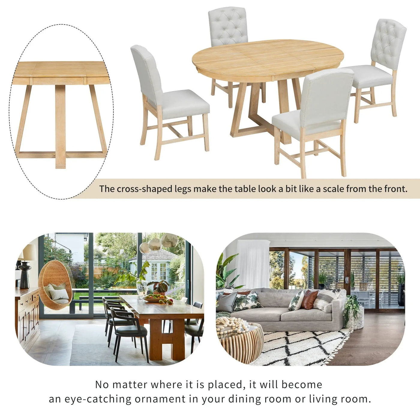 Dining Set With Leaf Round Table And 4 Upholstered Chairs by Unique Piece Furniture
