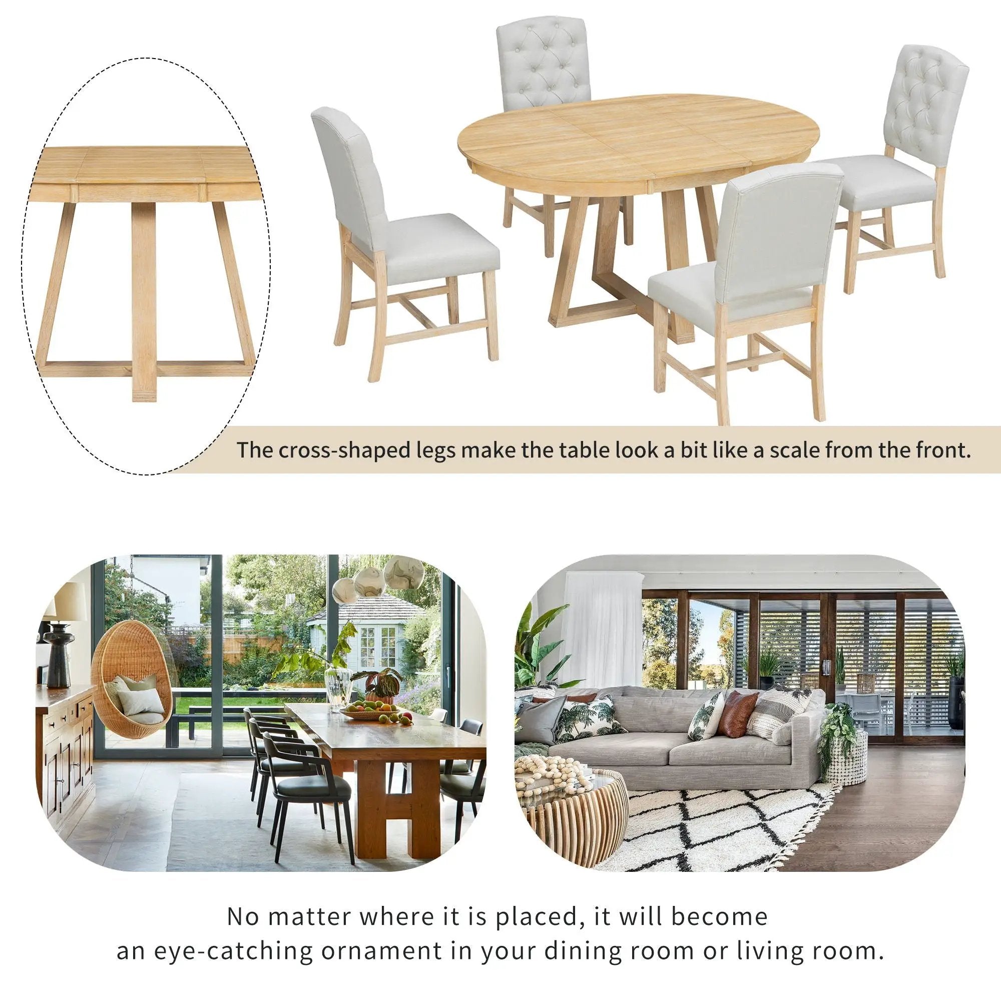 Dining Set With Leaf Round Table And 4 Upholstered Chairs by Unique Piece Furniture