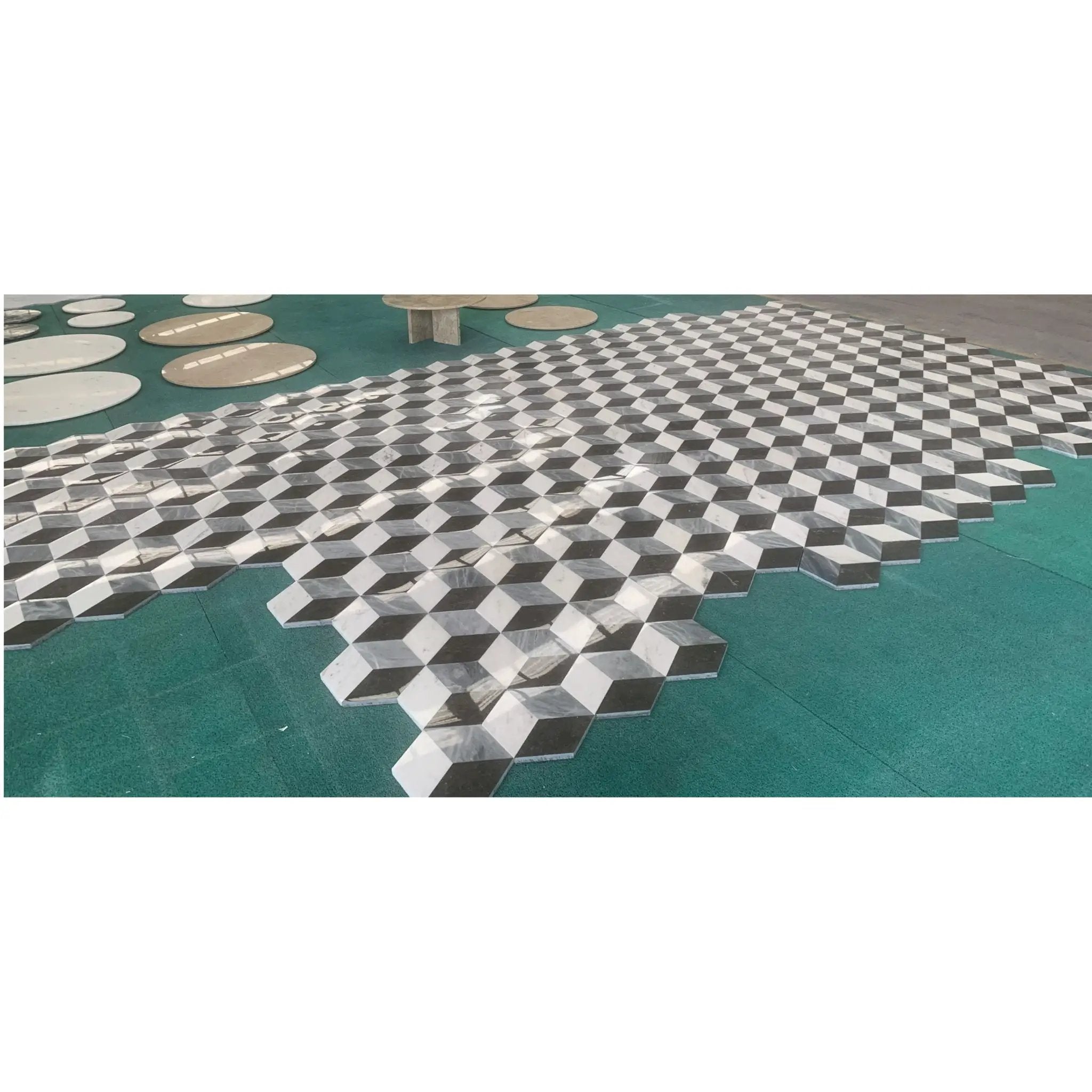 Hexagon Water Tiles For Floor And Wall (Set of 12) by HouseOfZazla