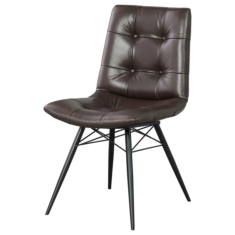 Aiken Faux Leather Upholstered Dining Side Chair Dark Brown (Set of 4) by Unique Piece Furniture