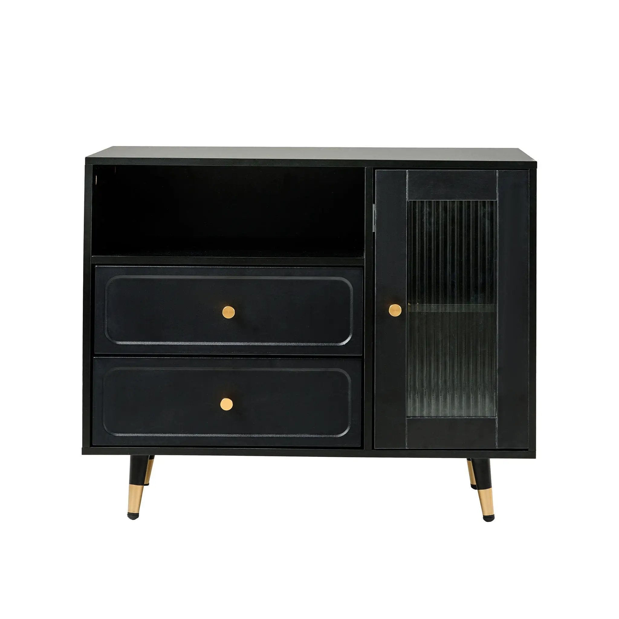 Modern Makeup Vanity Desk With Mirror And Lights Retractable Design Engineered Wood - Black by HouseOfZazla