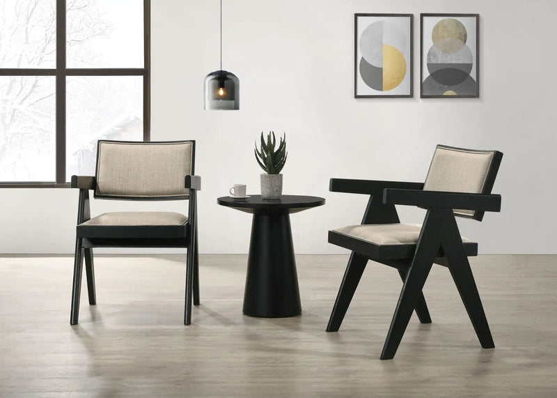 Jasper - 3 Piece Arm Chairs And Console Table (Set of 3) - Ebony Black by Unique Piece Furniture
