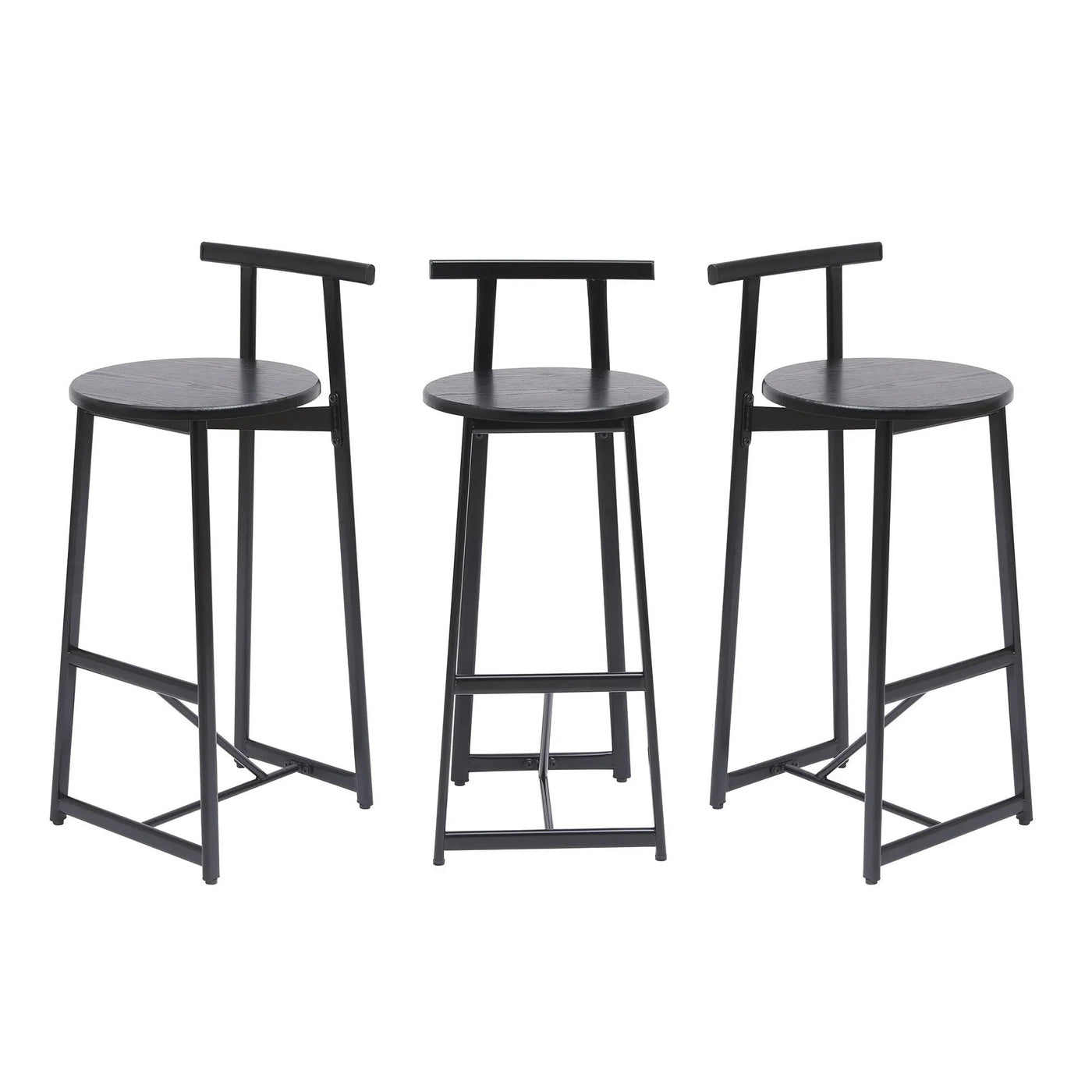 Modern Bar Stools With Backrest For Kitchen (Set of 3) by HouseOfZazla