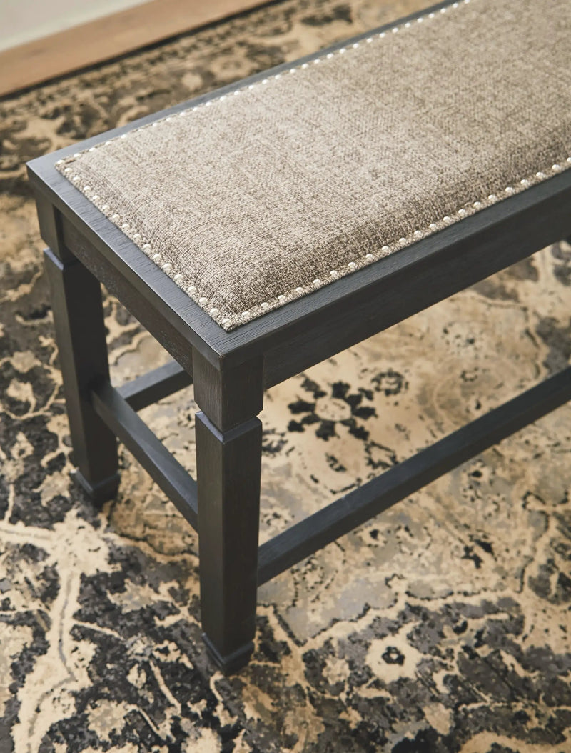 Tyler Creek - DBL Counter UPH Bench - Antique Black by Unique Piece Furniture