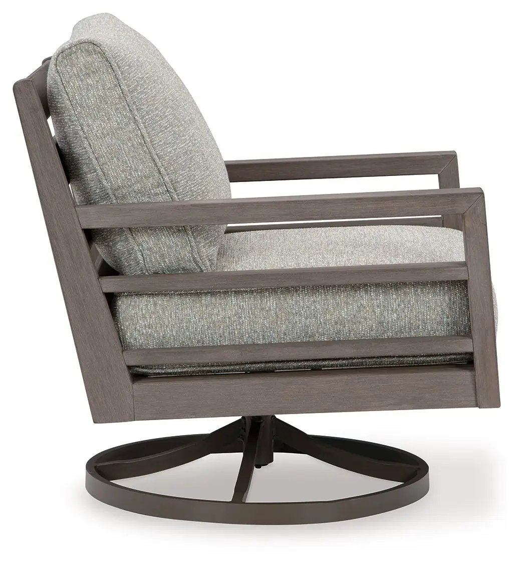 Hillside Barn - Swivel Lounge W/ Cushion - Gray / Brown by Unique Piece Furniture