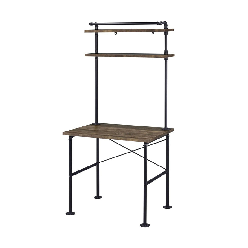Ensata - Writing Desk - Rustic Oak & Black by Unique Piece Furniture