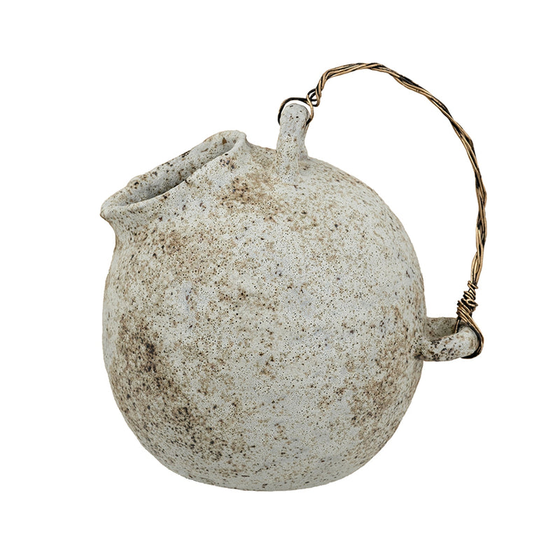 9.8x8.3x10.3" Hand-Pulled Decorative Ceramic Jug with Worn Finish by HouseOfZazla