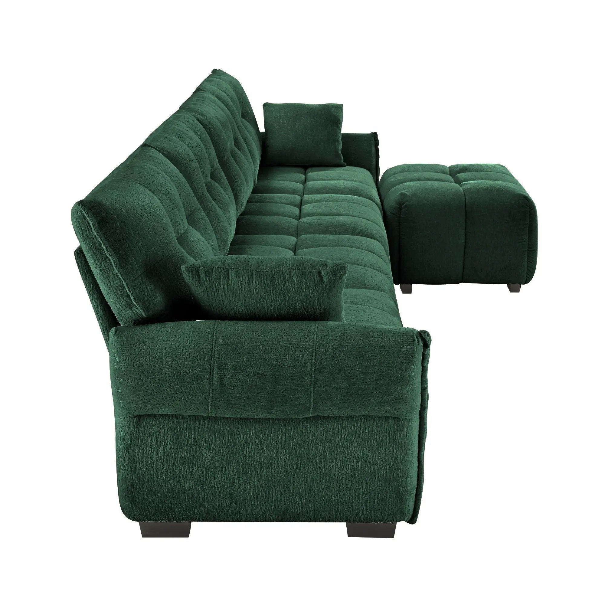 Sofa Set With Ottoman And Pillows, Textured, High Resilience Cushions by HouseOfZazla