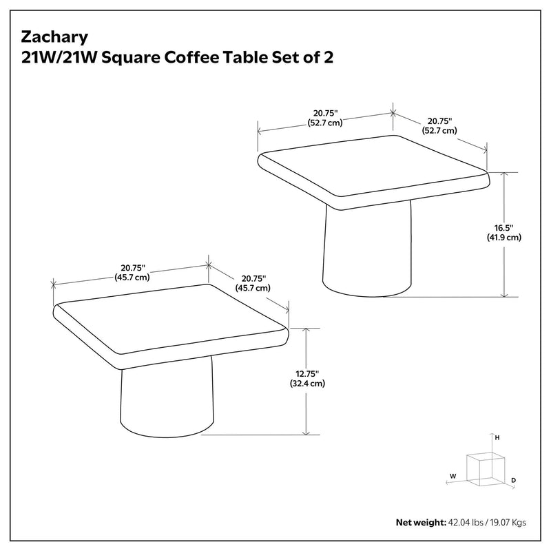 Zachary - 2 Piece Set Cast Aluminum Coffee Table - Black by Unique Piece Furniture