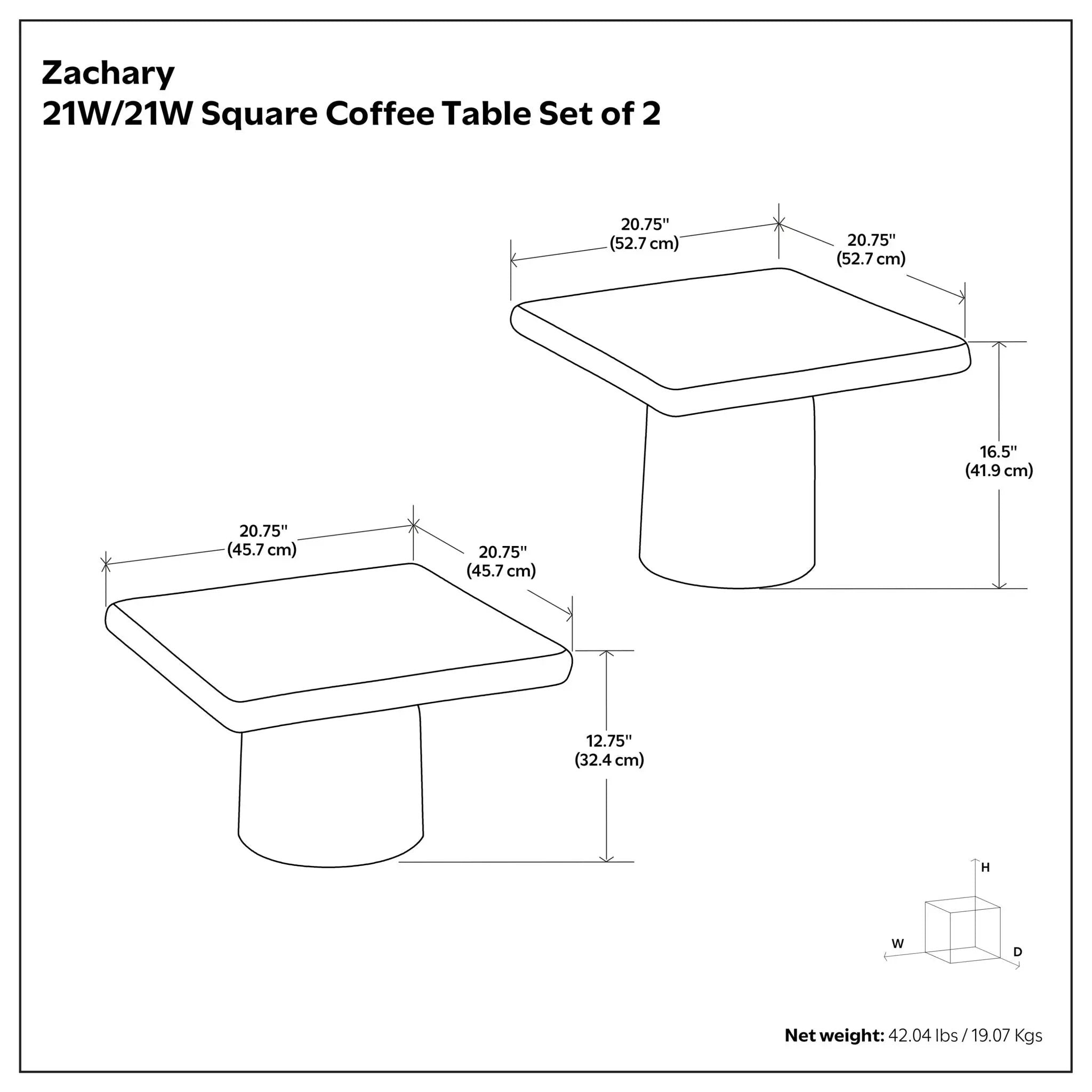 Zachary - 2 Piece Set Cast Aluminum Coffee Table - Black by HouseOfZazla