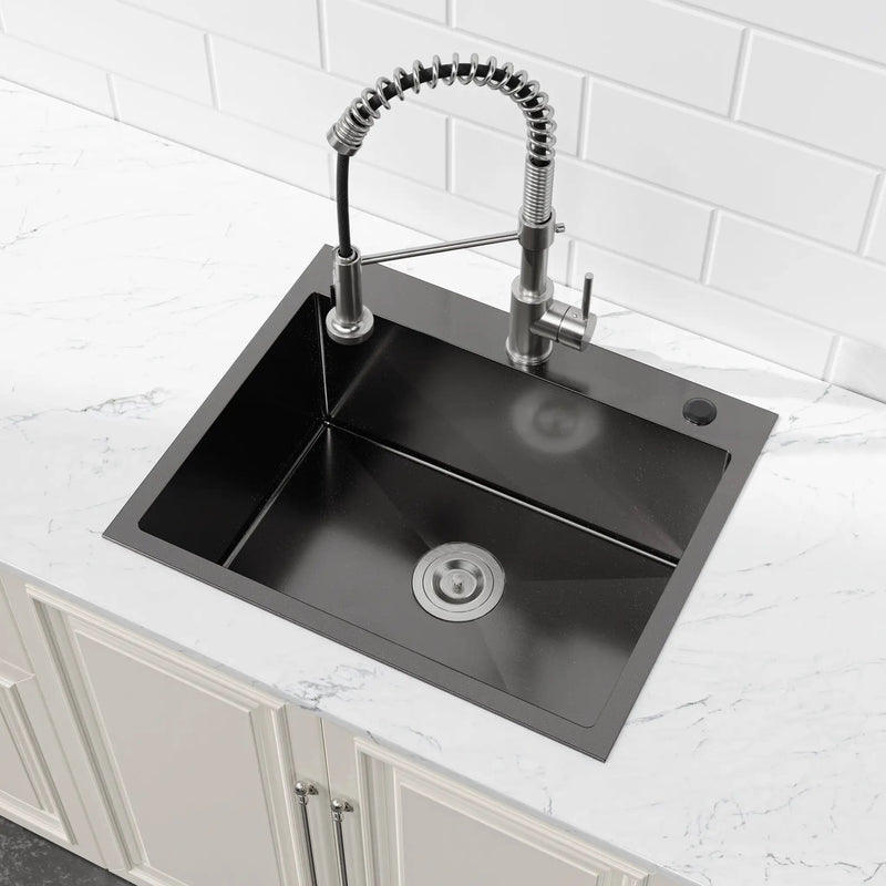Stainless Steel Kitchen Sink, 23"x19" Single Bowl, Undermount Handmade Sink by HouseOfZazla