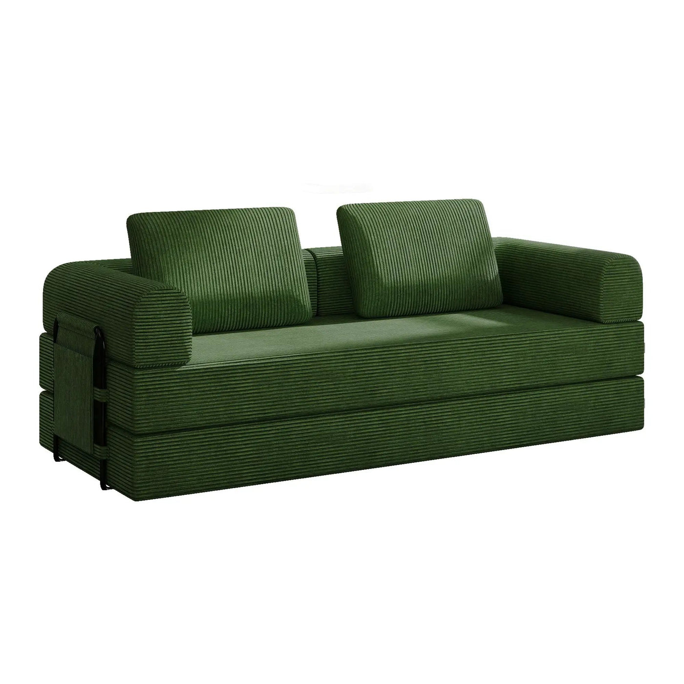 Convertible Sleeper Sofa Bed With Cylindrical Pillow, Fixed Shape Frame by Unique Piece Furniture