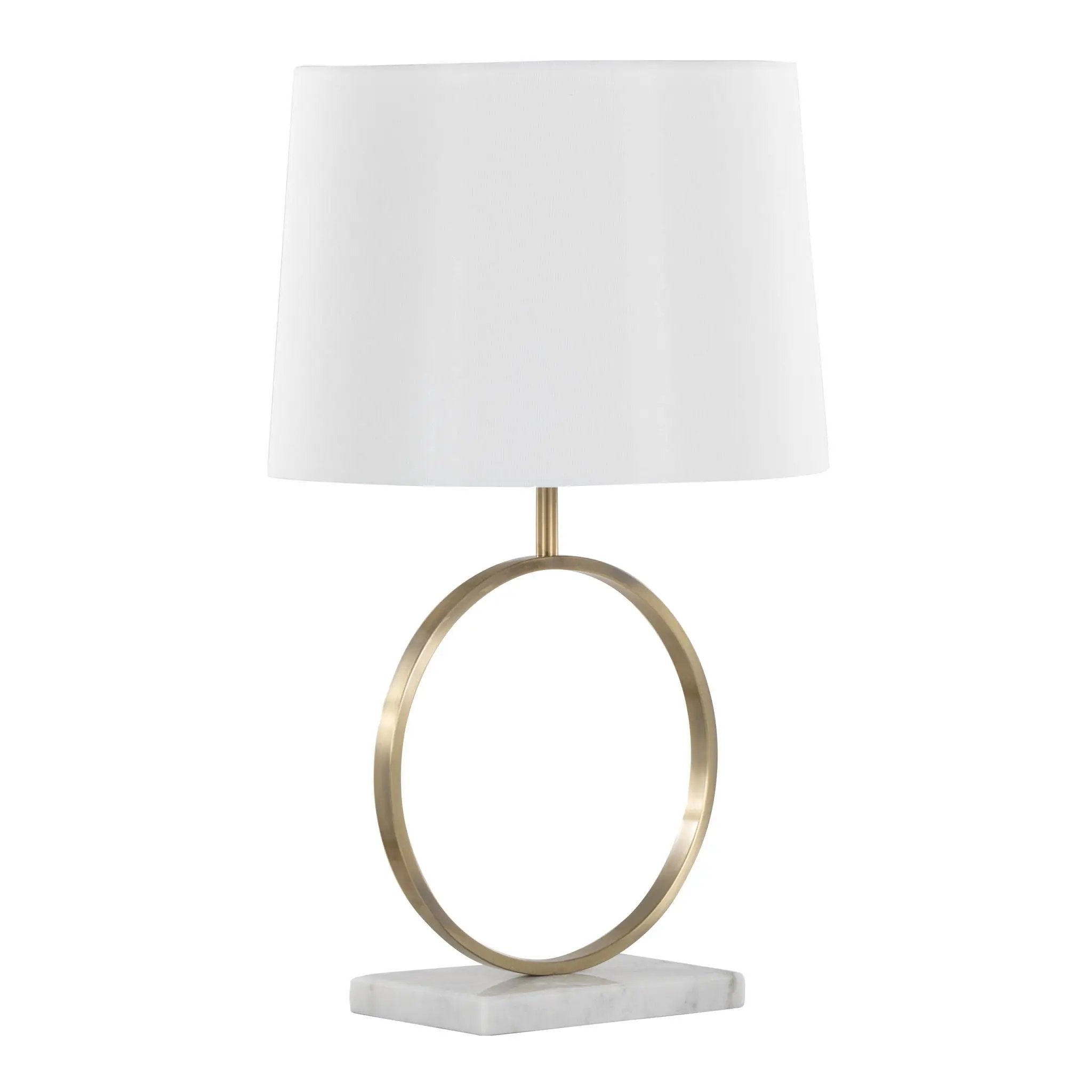 Moon - Contemporary Table Lamp - White / Gold by HouseOfZazla