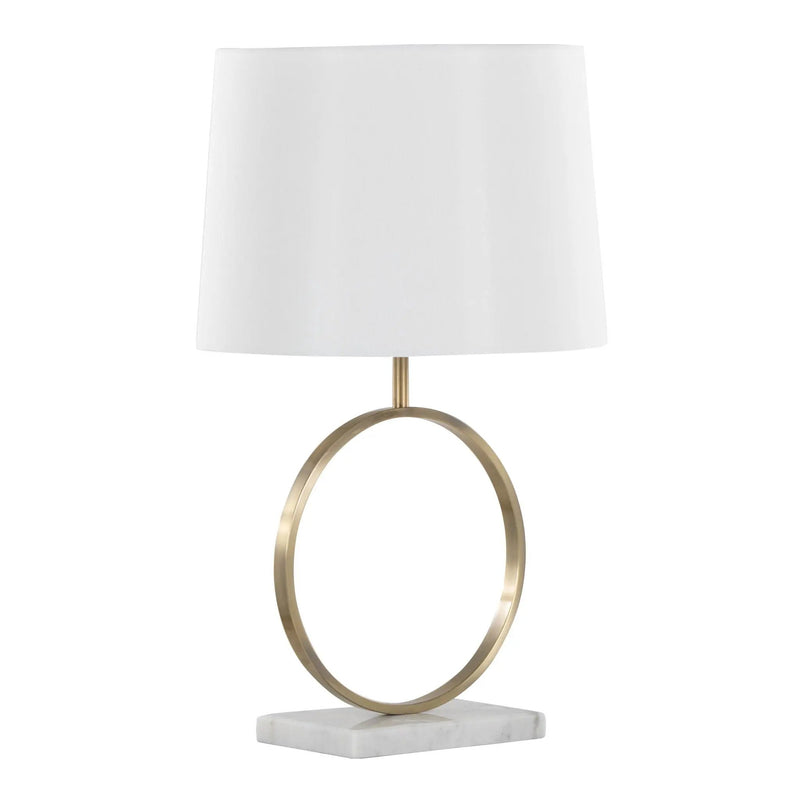 Moon - Contemporary Table Lamp - White / Gold by HouseOfZazla