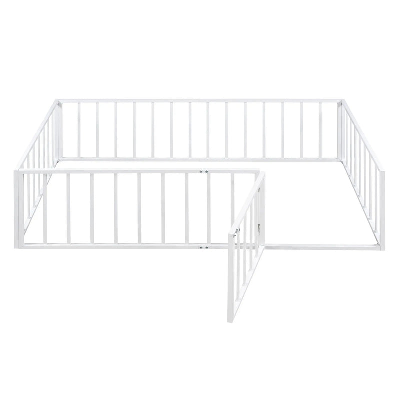 Metal Floor Bed Frame With Fence And Door by Unique Piece Furniture