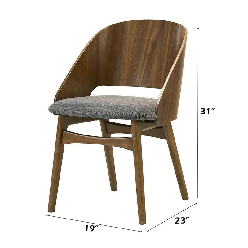 Delmon - Side Chair (Set of 2) - Dark Walnut / Gray by Unique Piece Furniture