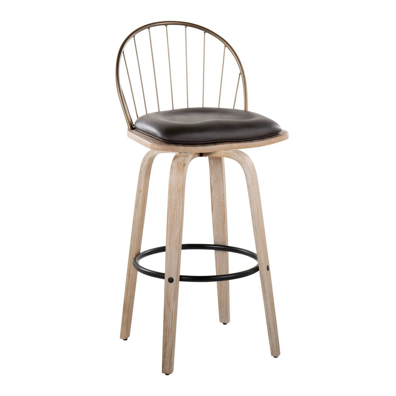 Riley - Industrial / Urban Fixed Height Barstool With Swivel With Removable Cushion (Set of 2) by HouseOfZazla