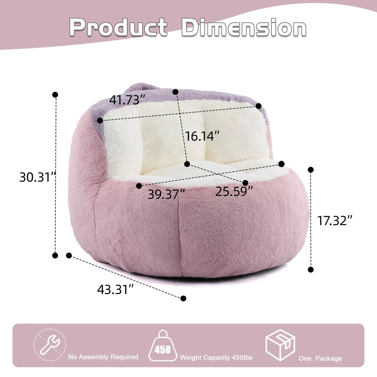 Oversized Multicolor Faux Fur Bean Bag Chair by HouseOfZazla