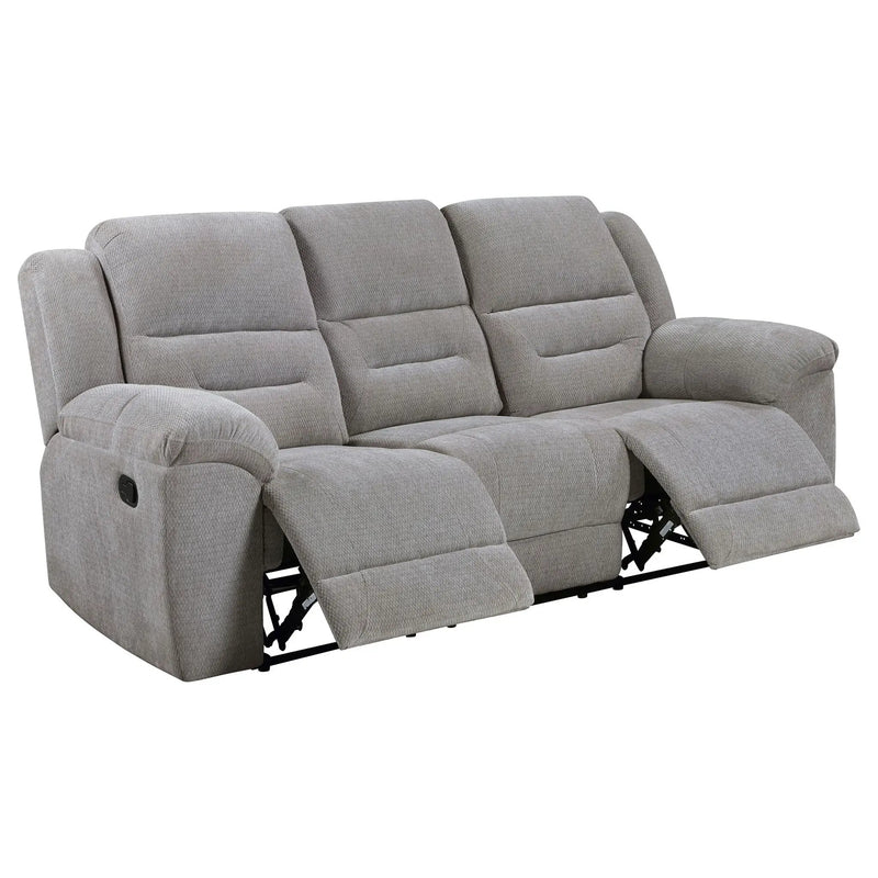 Gilson Chenille Upholstered Reclining Sofa Grey by Unique Piece Furniture
