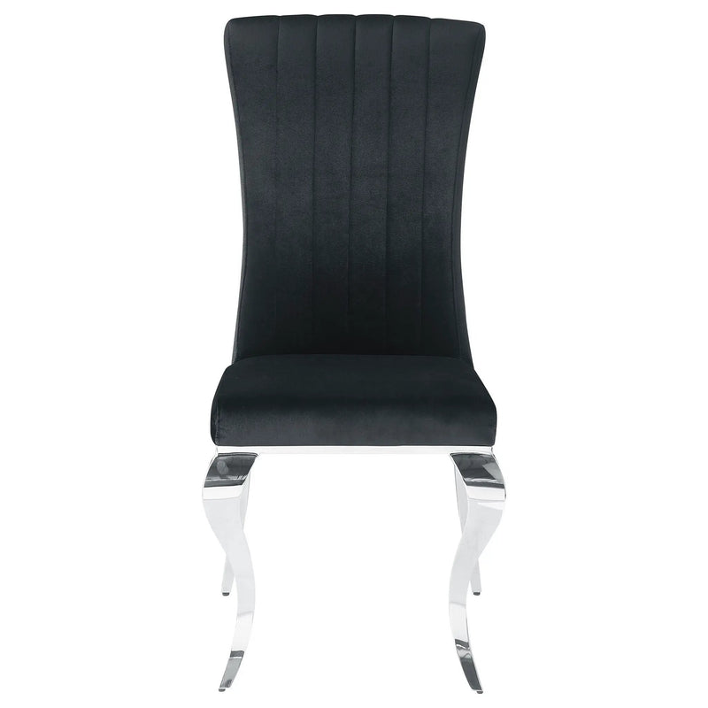Betty Velvet Upholstered Dining Side Chair Black (Set of 4) by Unique Piece Furniture
