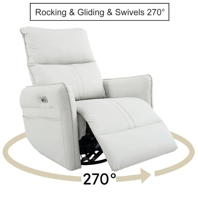 29.92" 270 Power Swivel Rocker Recliner Chair, Electric Glider Reclining Sofa With USB Ports, Power Swivel Glider, Rocking Chair Nursery Recliners For Living Room Bedroom by HouseOfZazla