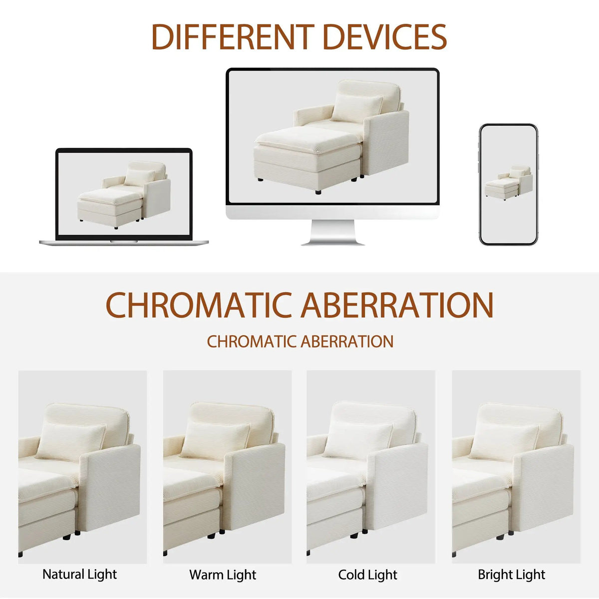 54" Plush Cloud Sofa: Modular Single + Ottoman Sofa with 22" by HouseOfZazla